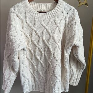 Indigo Soul White Cable Knit Sweater